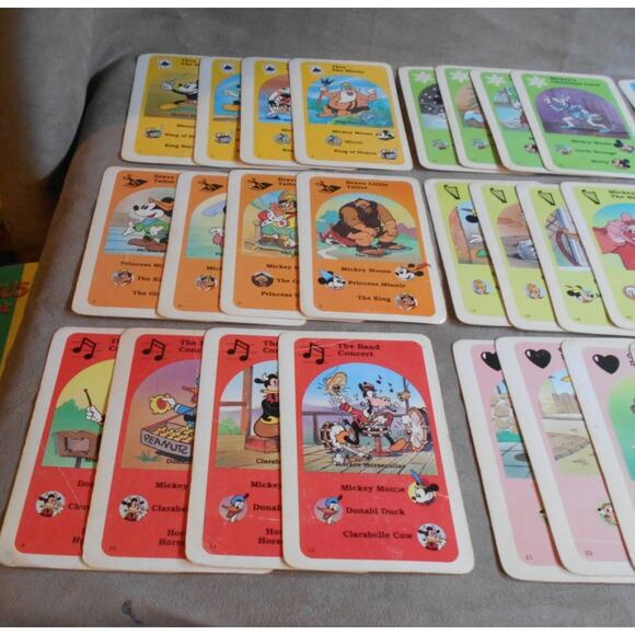 Vintage Mickey Mouse Cartoon Classics Giant Card Game Complete Golden #4864 - Picture 4 of 11